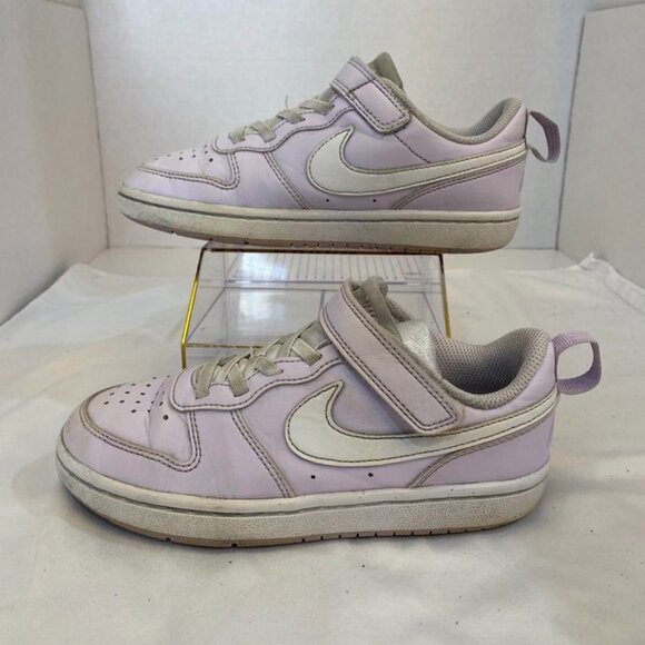 Nike Court Borough Low 2 Hook & Loop Leather Sneakers Lilac White 13C - Picture 7 of 12